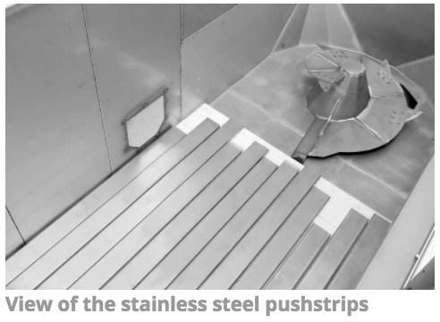 Konrad Pumpe Big-Mix View of the stainless steel pushstrips